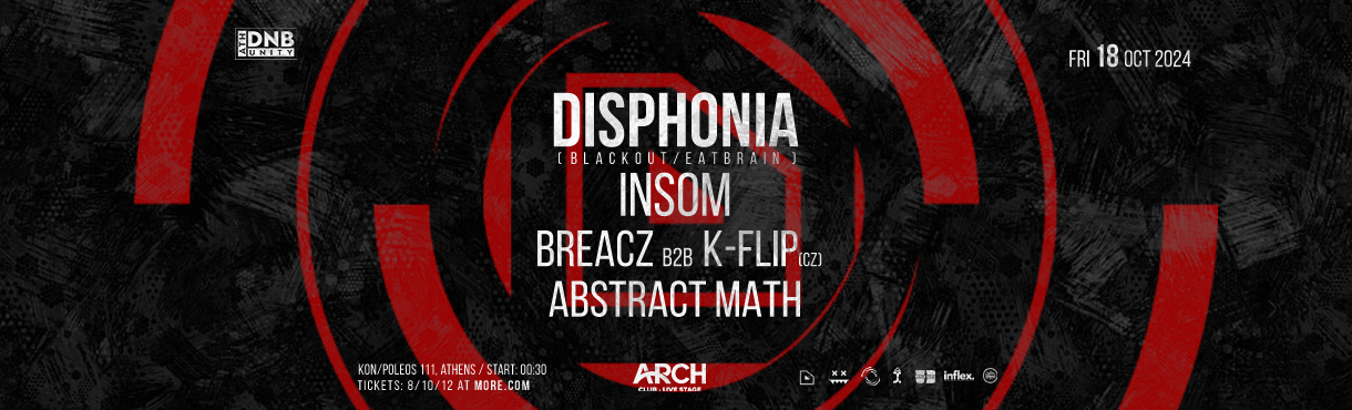 ATH DNB UNITY w/ DISPHONIA - FRIDAY 18 OCT - ARCH CLUB